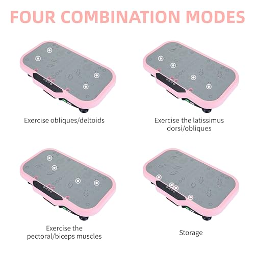 Pink Vibration Plate Fitness Machine with Handle 120 Speed Levels F7288