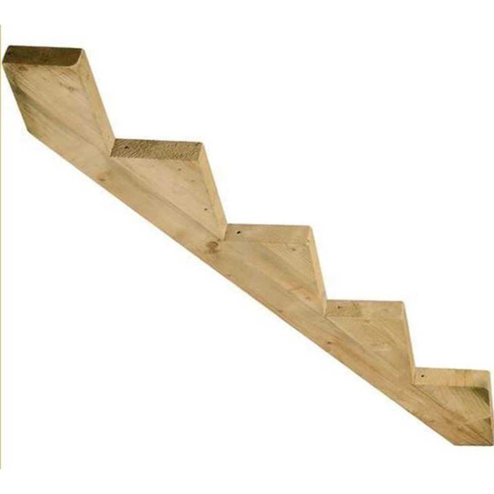 5-Steps Pressure Treated Southern Yellow Pine Wood Outdoor Stair Stringer L417056