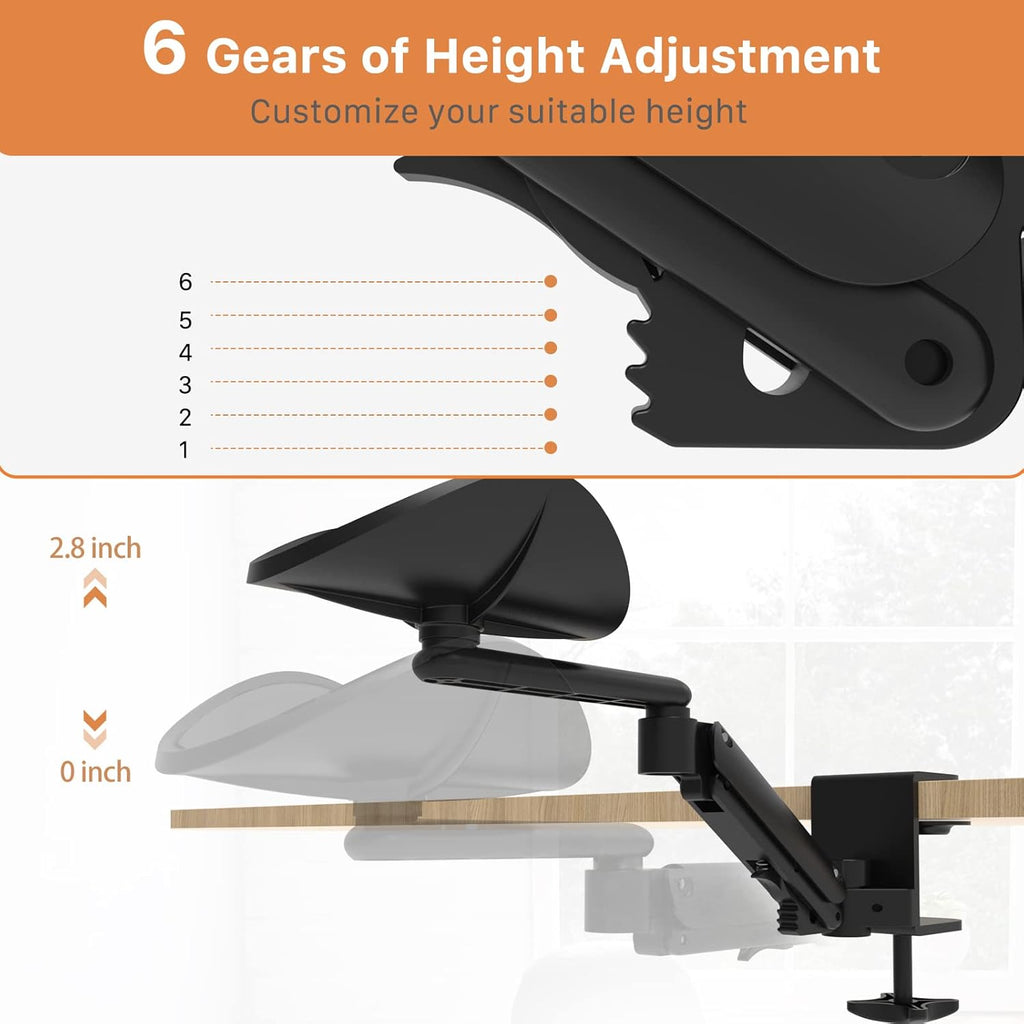 Foldable Mobile Standing Desk with Ergonomic Rotating Elbow Cushion Pad G533743
