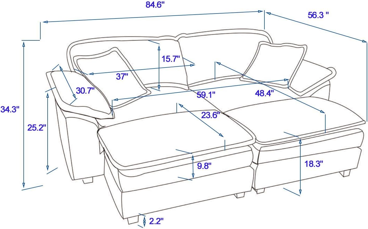 Oversized Green Convertible Sleeper Sofa with Ottoman & Pillows D2657