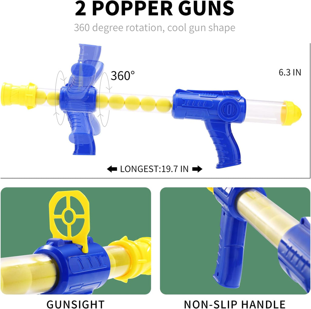 2 Packs of Toy Foam Blasters with Movable Target T6353