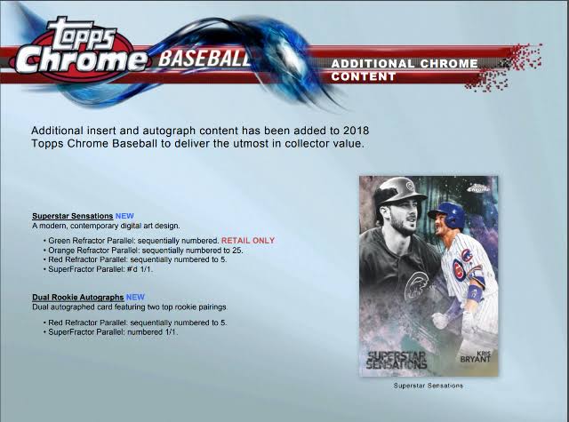 2018 Topps Chrome Baseball Blaster Box T5169