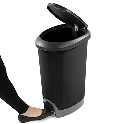 Black 2-Pack Locking StepOn Wastebasket with Lid X91221
