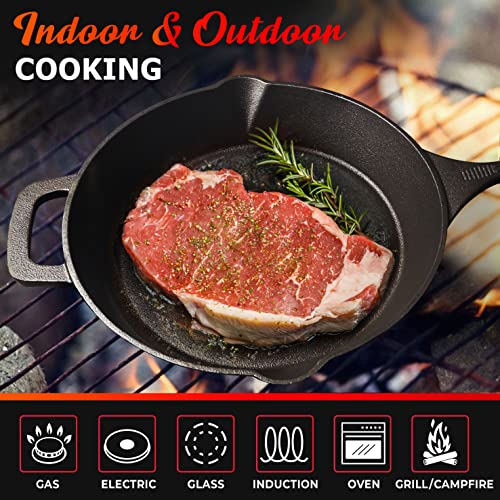 Pre-Seasoned Heavy-Duty Cast Iron Skillet 10-inch K301