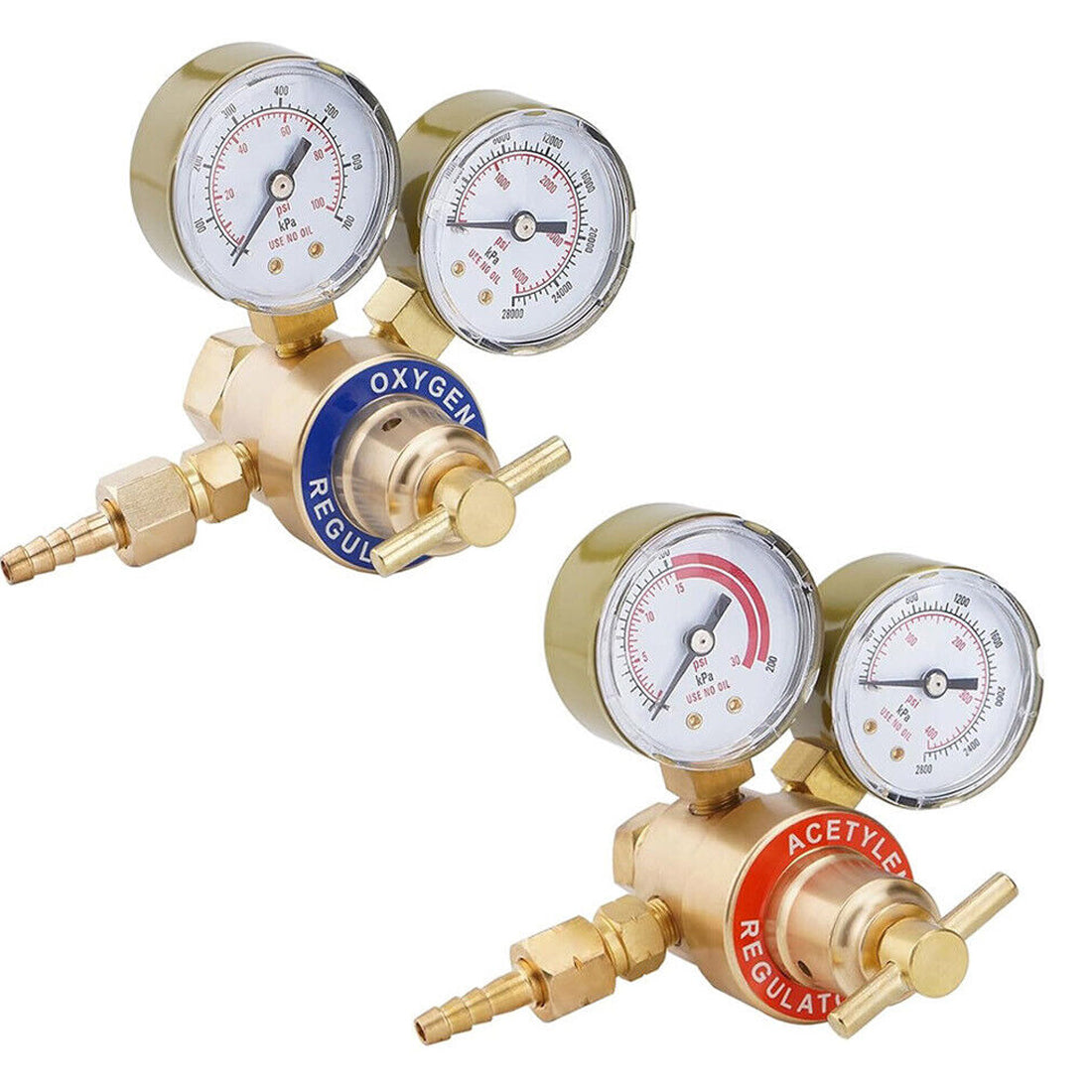 Oxygen and Acetylene Regulators Welding Gas Gauges E86355