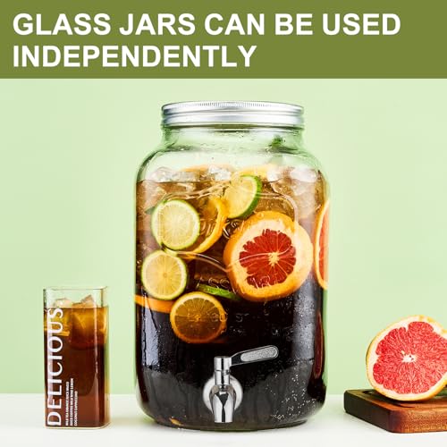 2 Gallon Glass Beverage Dispenser with Stand and Lid N3232