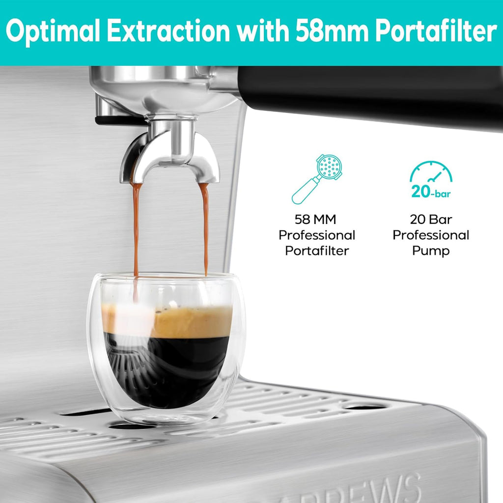 Espresso Machine with LCD Display, Milk Frother Steam Wand, Adjustable Extraction Temperature N706896
