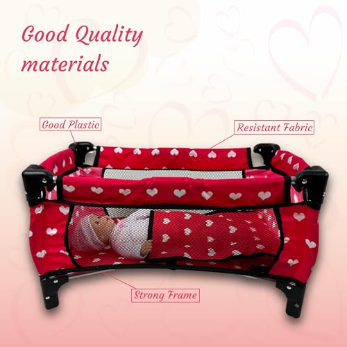 Baby Doll Crib Set for 18 inch Dolls (Floral) B497426