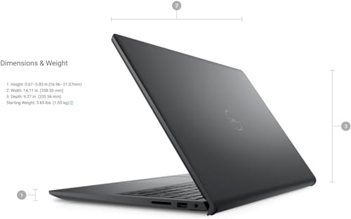 15.6" FHD LED Display Intel Core i3 8GB RAM 256GB SSD Windows 11 Home Black Laptop V6384
