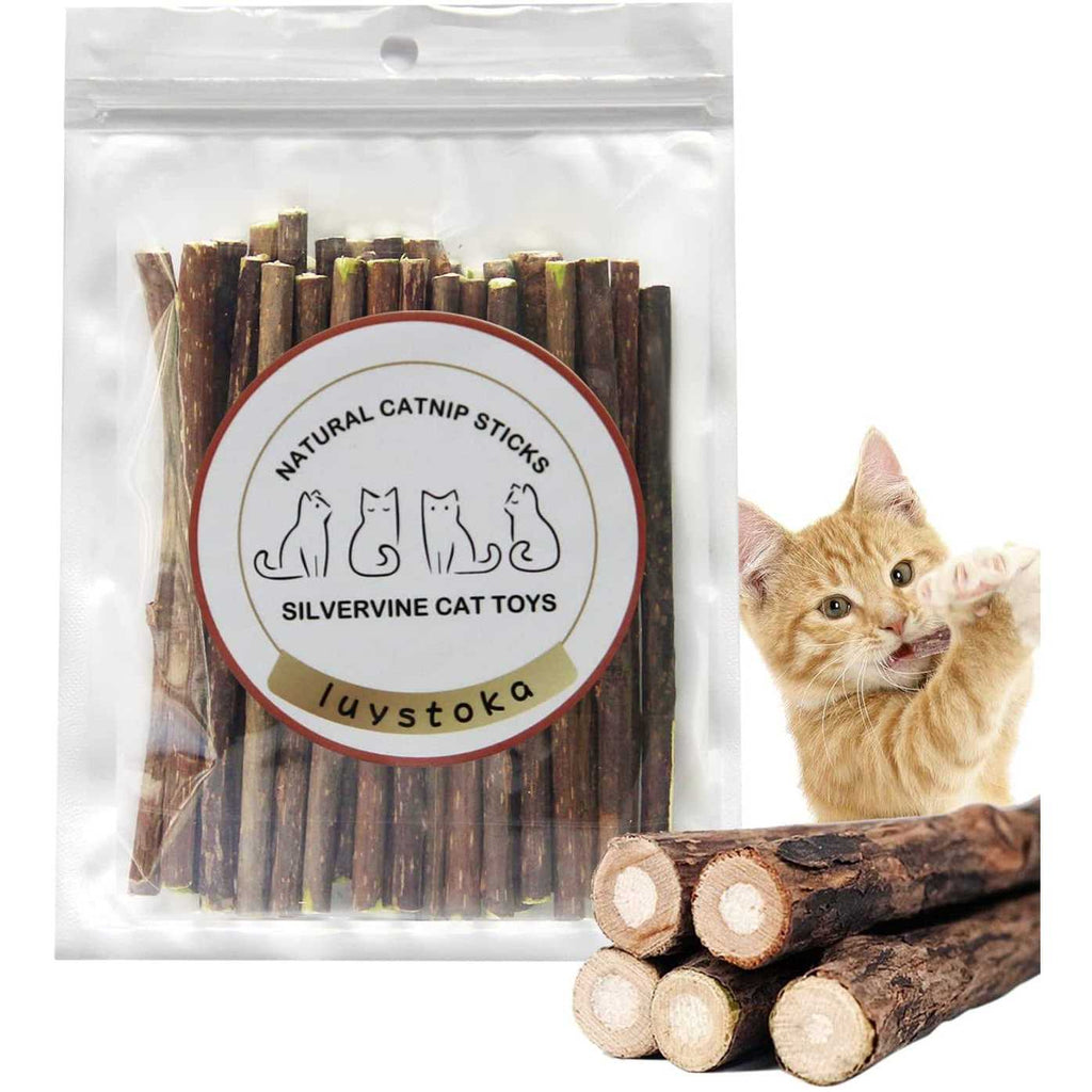 30pcs Catnip Silvervine Sticks Kitten Chew Toys Wooden Stick Teething Toys E358456