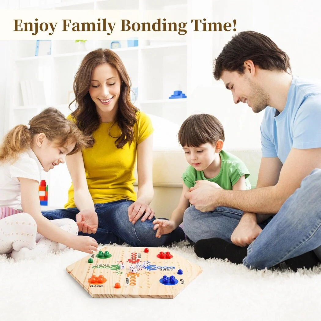 Double-Sided Wooden Marble Board Game J8140