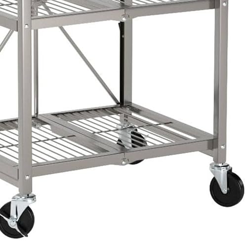 3-Tier Foldable Rolling Kitchen Cart on Wheels O268398