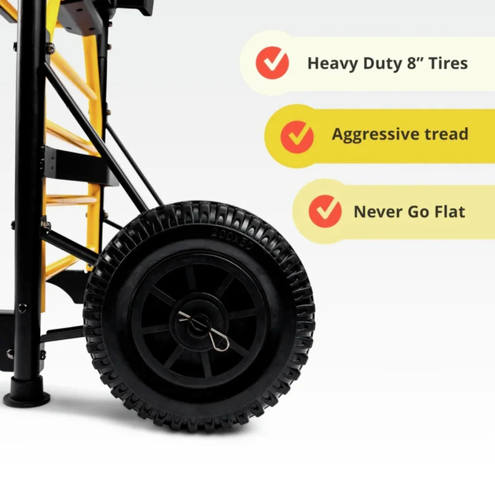 200 lbs. Capacity Hand Truck 5-in-1 Mobile Workshop with Integrated Fan and LED Light B46492