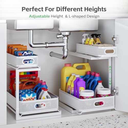 2-Tier Black Mesh Slide Out Drawer Shelf R558
