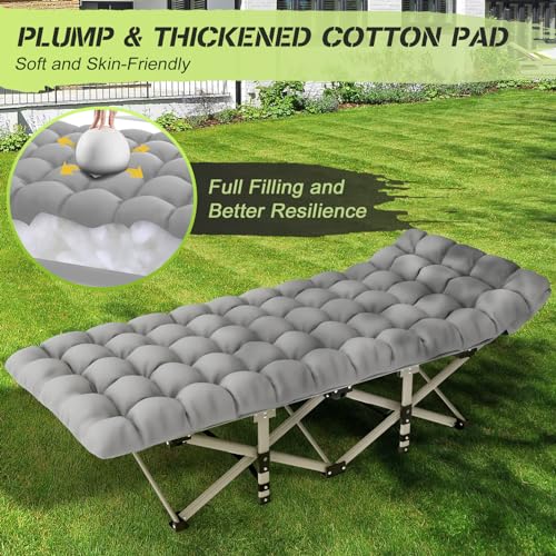 Grey Folding Camping Cot with Carry Bag D8159
