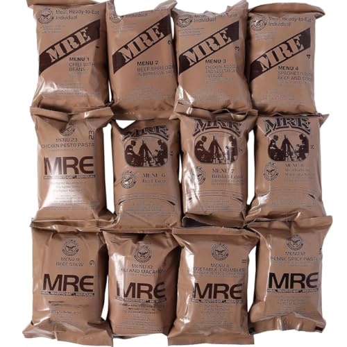 Variety Pack of 12 MRE Meals Ready to Eat with Flameless Heater A767